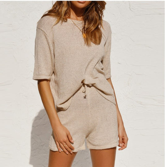 Wide leg pants shorts casual sports suit