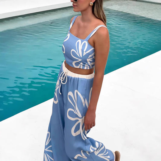 Top Wide Leg Pants Suit