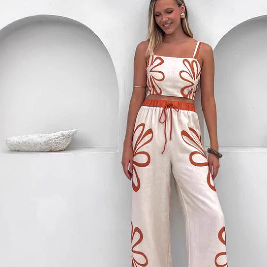 Top Wide Leg Pants Suit
