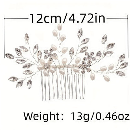 Handmade Pearl Crystal Hair Comb Simple Accessories