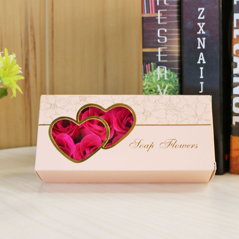 10 Artificial Rose Soap Flower Wedding Gift Box
