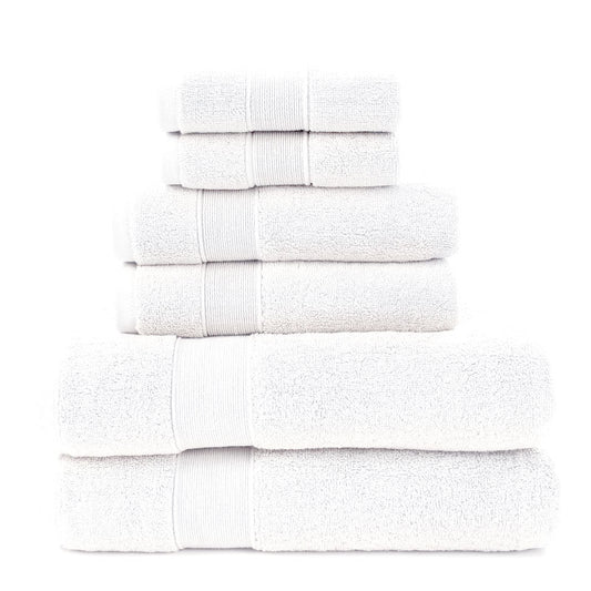 Luxury Cotton Bath Set Towels White Bathroom 2 Large