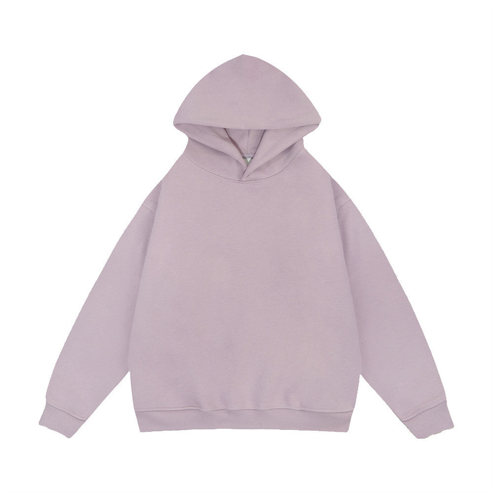 Loose All-matching Solid Color Sports Pullover Hooded Sweater Men