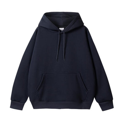 Simple Loose Cotton Silver Fox Velvet Hooded Pullover Men