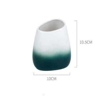 Washing suit couple brushing teeth and mouthwash cup