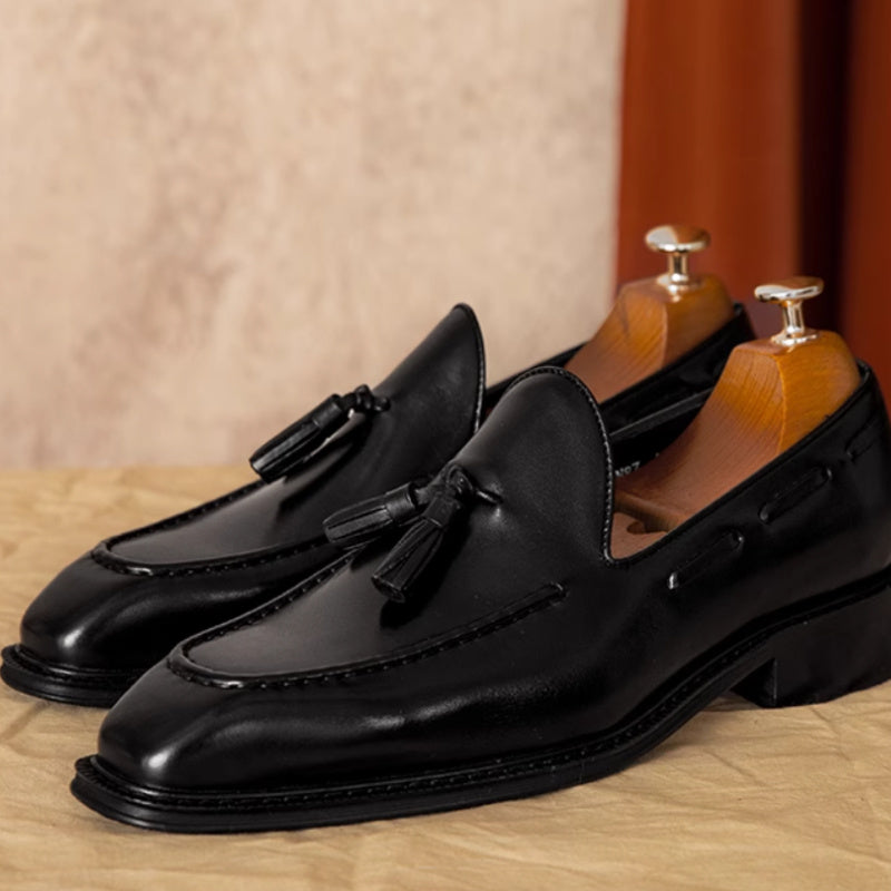 Men's Commuter's All-matching Fringed Leather Shoes Genuine Leather All-match Slip-on Loafers