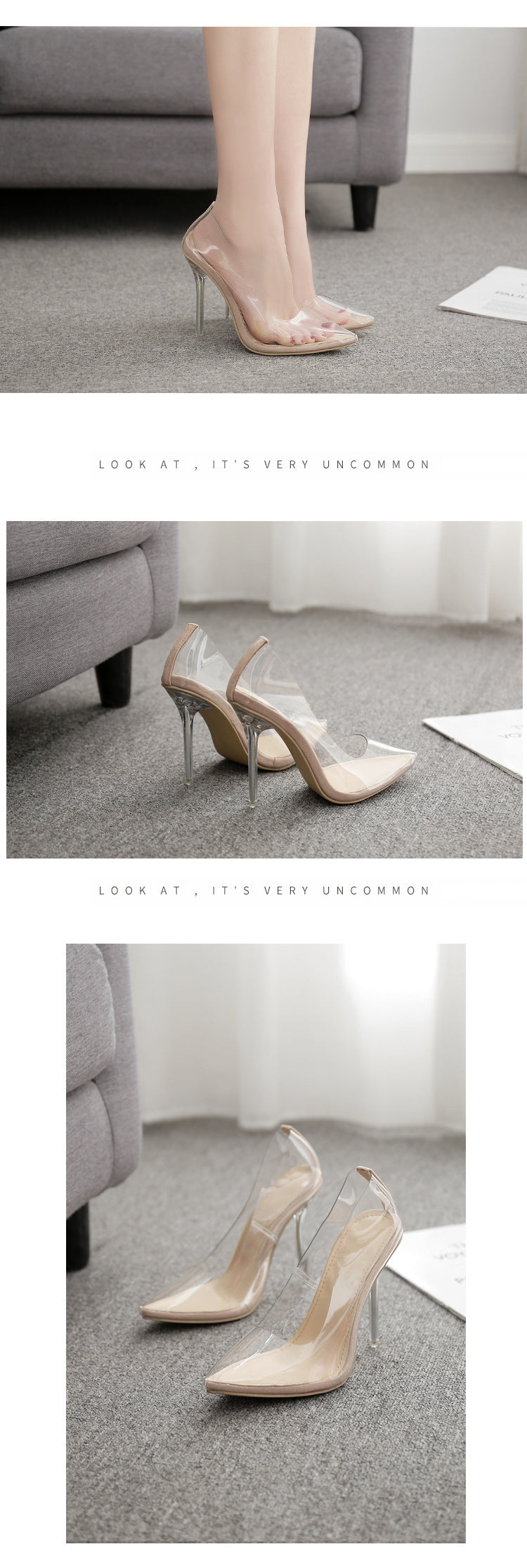 Fashion Creative Crystal Heel Transparent High Heels