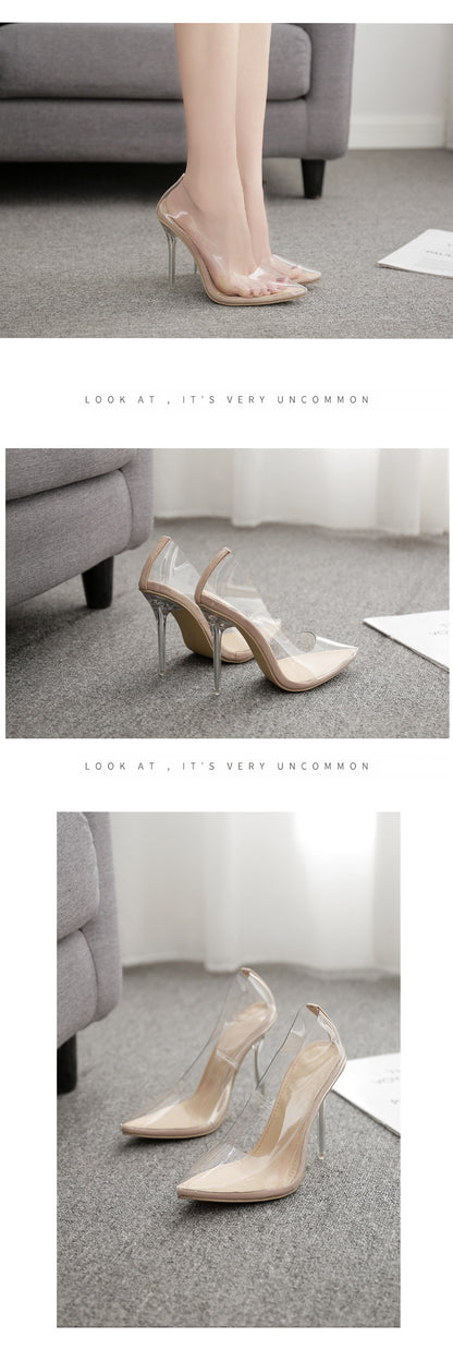 Fashion Creative Crystal Heel Transparent High Heels