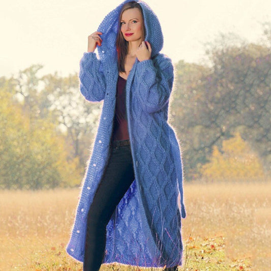 Loose knit cardigan long sweater