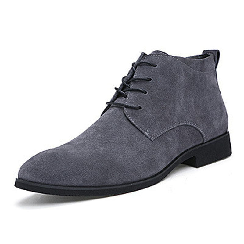 Men's Mid-top Lace-up Pointed Casual Shoes
