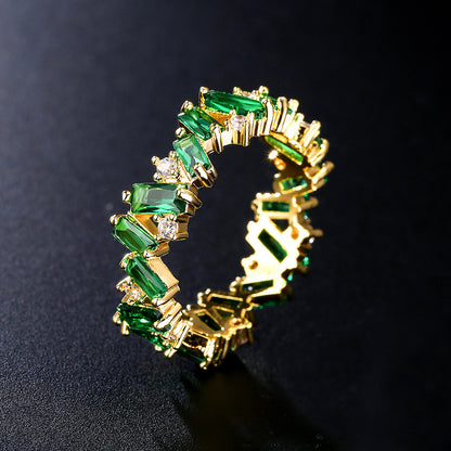 New Emerald Zircon Ring For Women