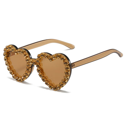 Fashionable All-match Peach Heart Sunglasses For Women
