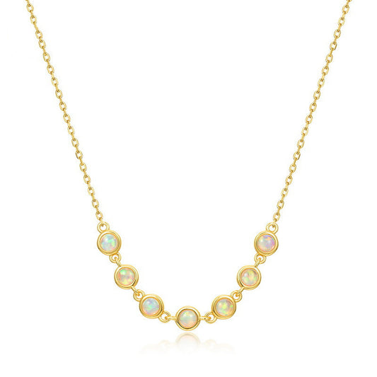 Light Luxury Synthetic S925 Silver Gold Plated Necklace Women