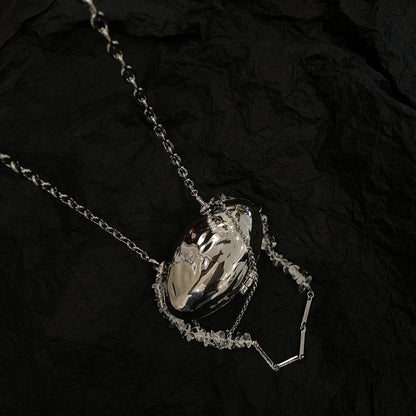 Shell Bag With Silver Metal Accessories