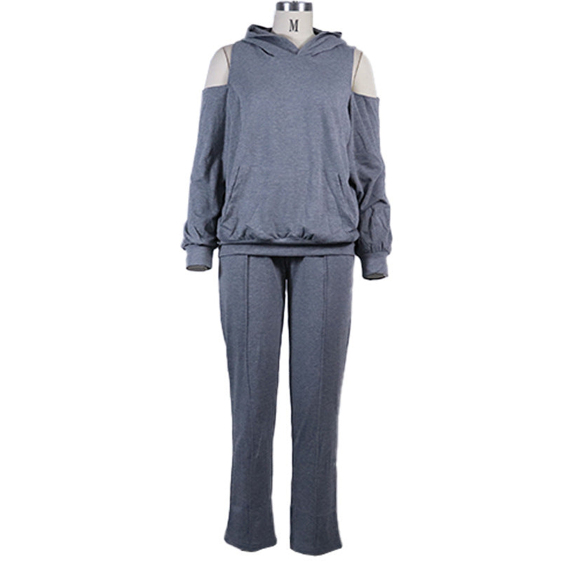 Hooded Sweater Casual Pants Suit