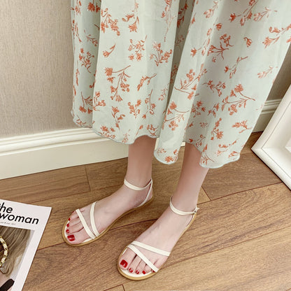 Ins Flat Double Roman Sandals