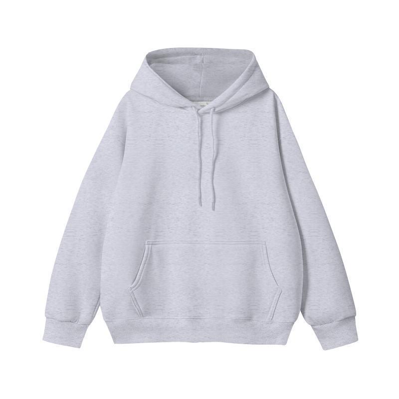 Simple Loose Cotton Silver Fox Velvet Hooded Pullover Men