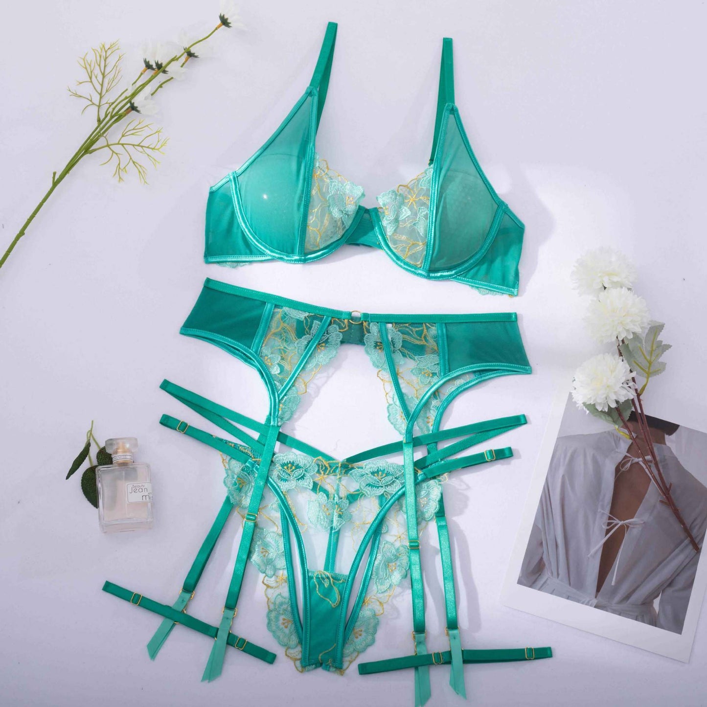 Women's Fashion Bra Set Embroidery